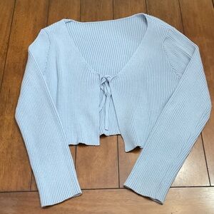 Amazon Light Blue Ribbed Cardigan